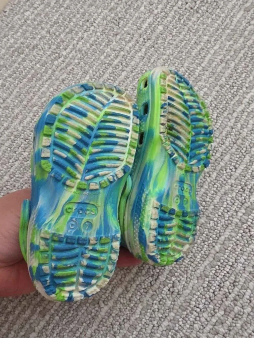 Kids Tie-Dye Clog Sandals - Blue & Green
